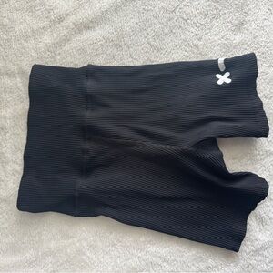 Black Ribbed Biker Shorts